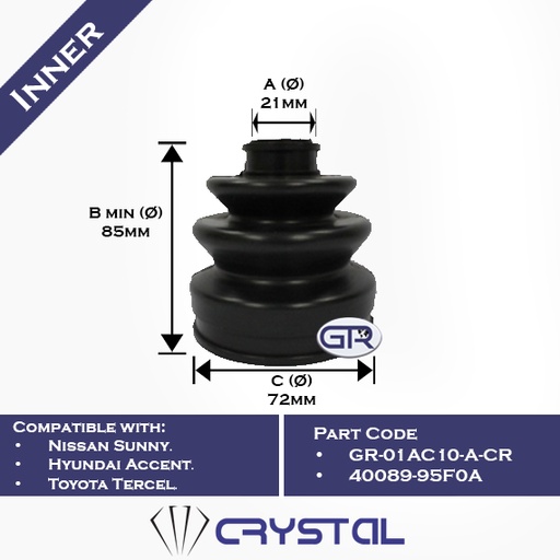 [AXLE COVER (NEO) 01 AC] CV boot GR-01AC10-A-CR